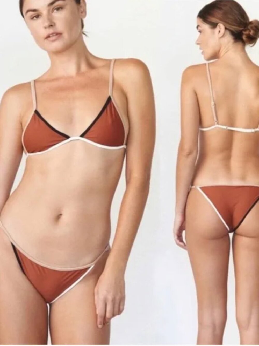 🌺 ACACIA x Free People Clove Piped Oxford Bikini Bottom | Size Large | NWT 🌺 - Picture 5 of 11